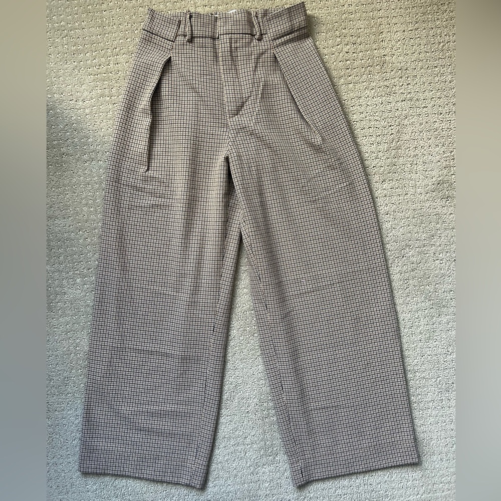 Girl’s Zara Plaid Dress Pants - Beige and Black size 11/12